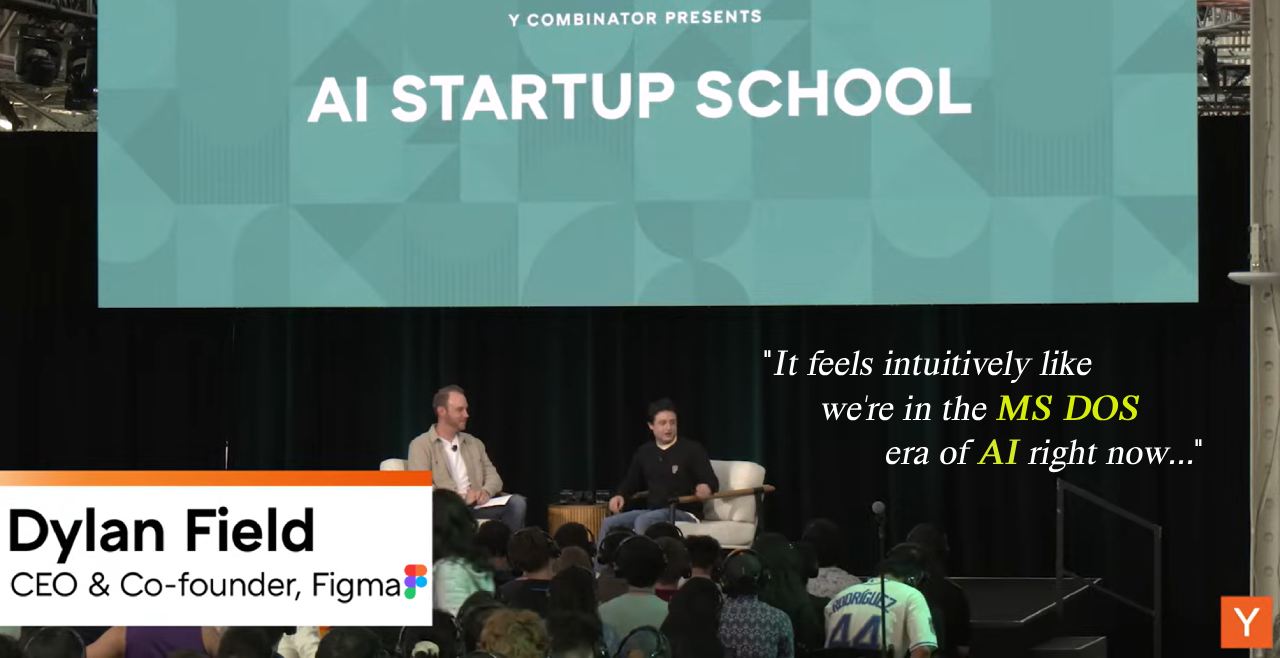 Dylan Field on stage at Y Combinator AI Startup School